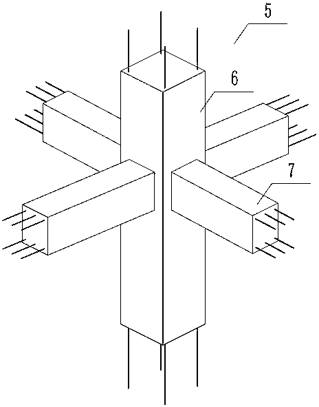 Lotus-root-type beam unit connected with prefabricated floor unit and three-dimensional beam-column unit