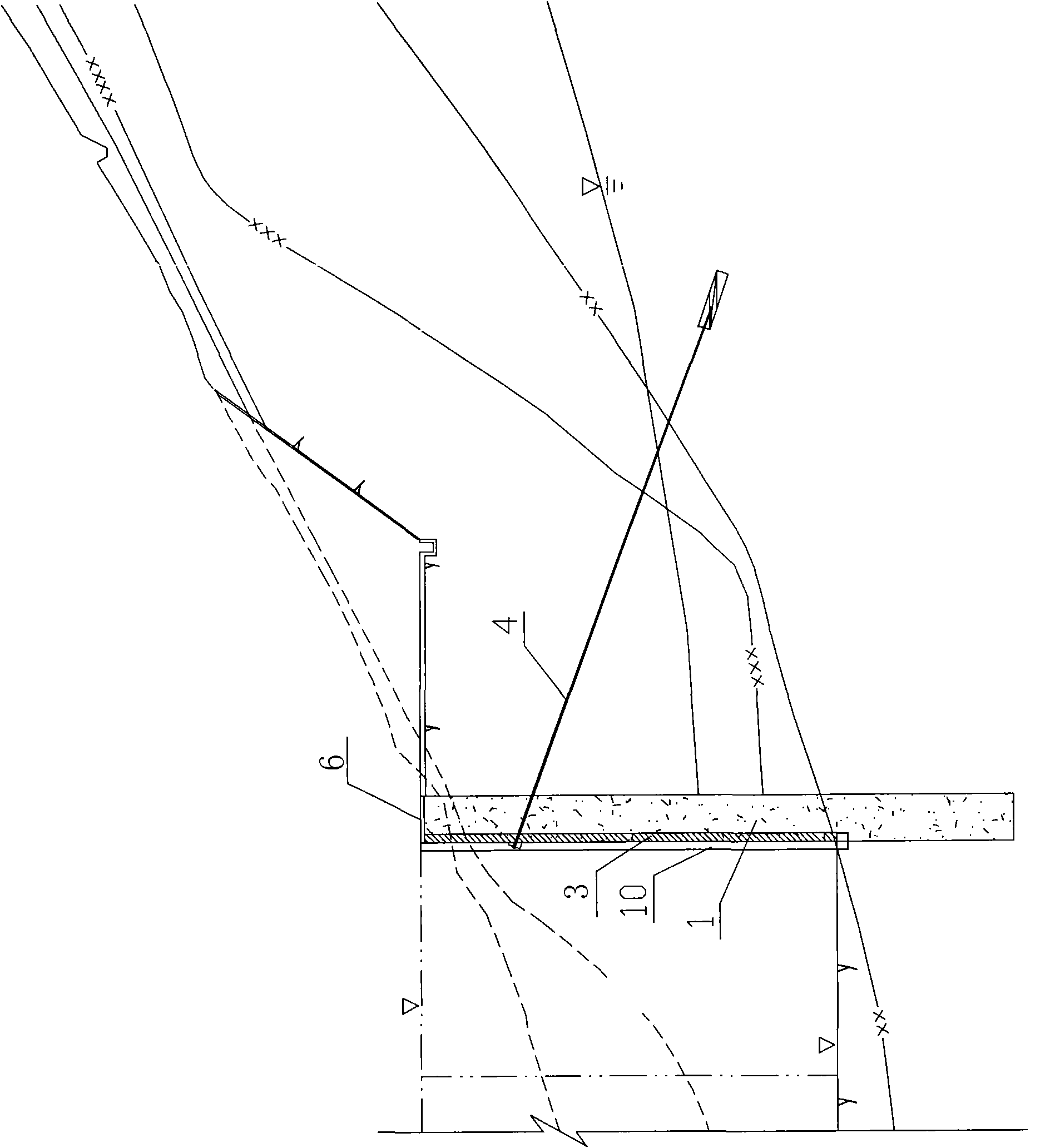 Coupling structure of gravity dam and unfavorable geological bank slope and the construction method thereof