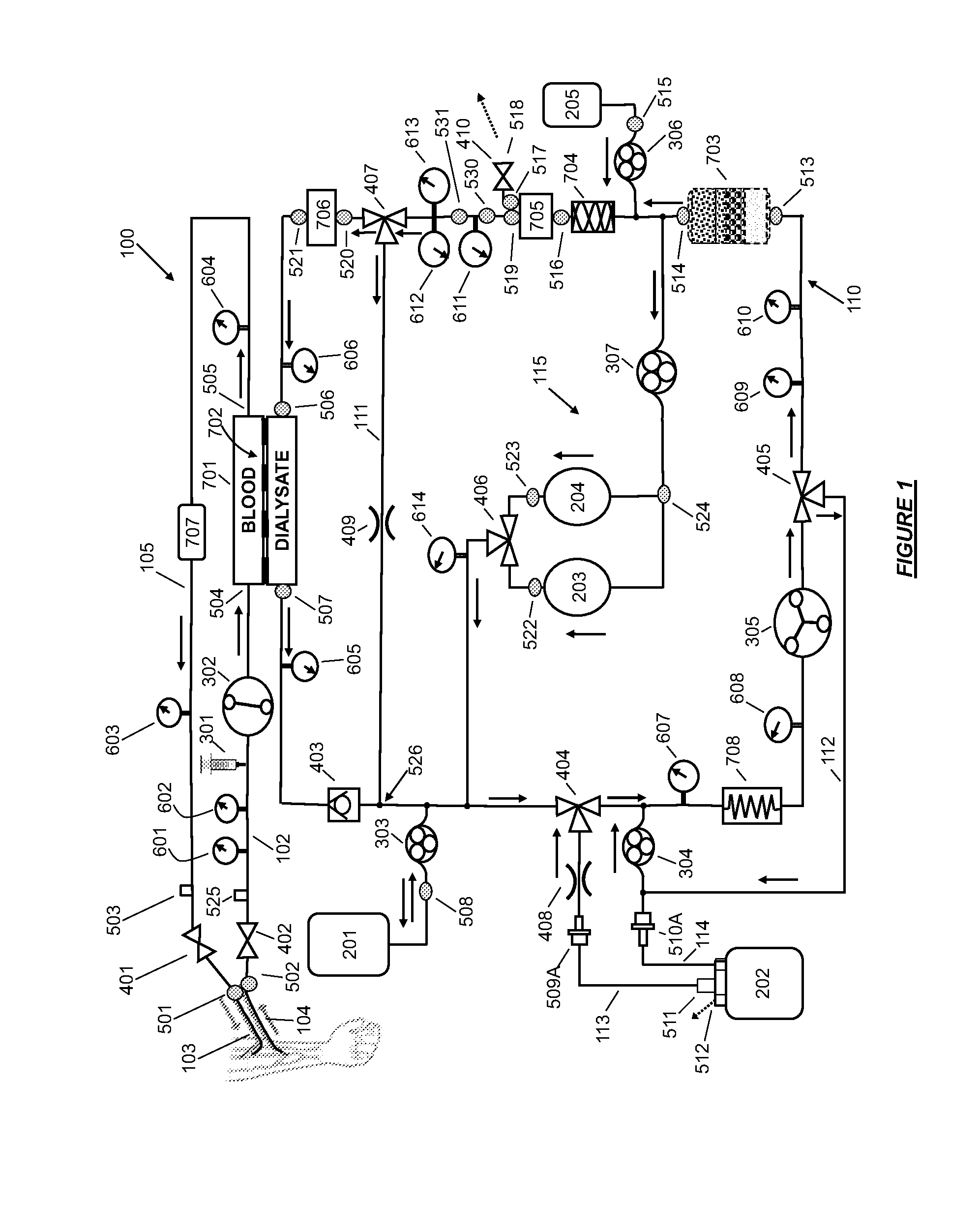 Degassing module for a controlled compliant flow path