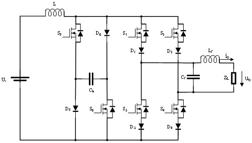 Single-phase current type inverter with LC active boosting buffer network