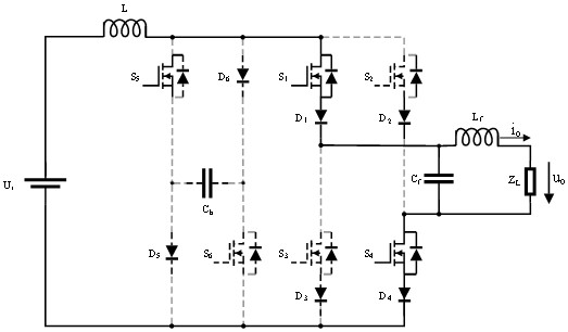 Single-phase current type inverter with LC active boosting buffer network