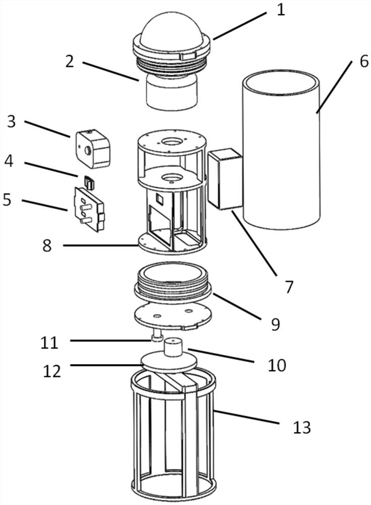 Small landing floating type underwater observation device applied to circulating water detection