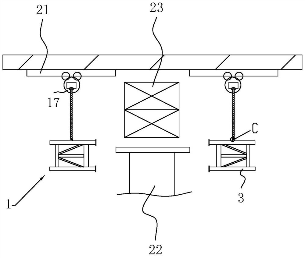 Bridge lifting device and construction method