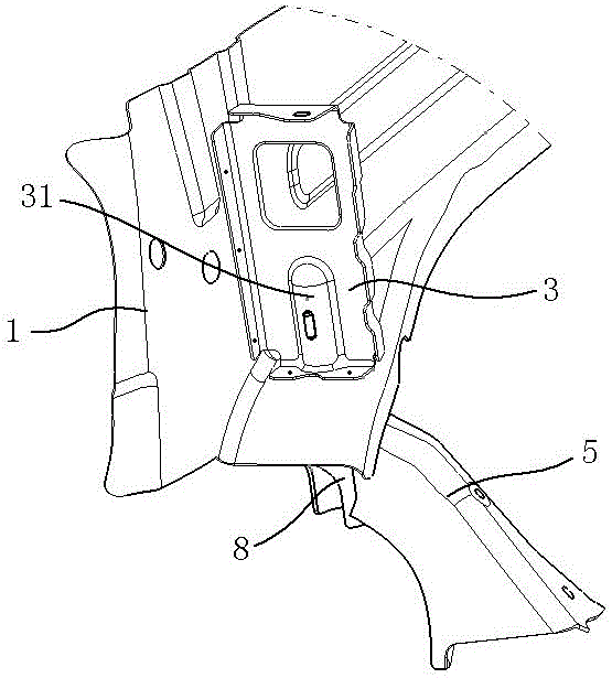 Auxiliary frame mounting point structure