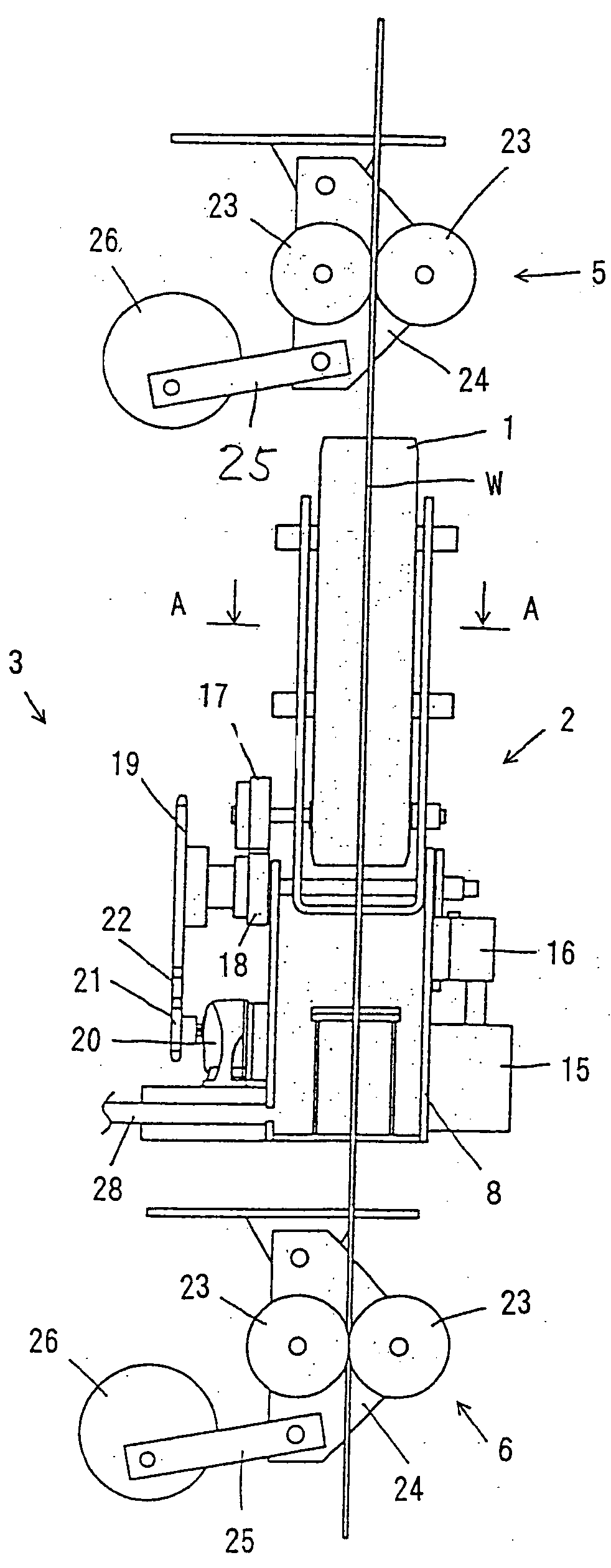 Method and apparatus for surface treatment of a long piece of material