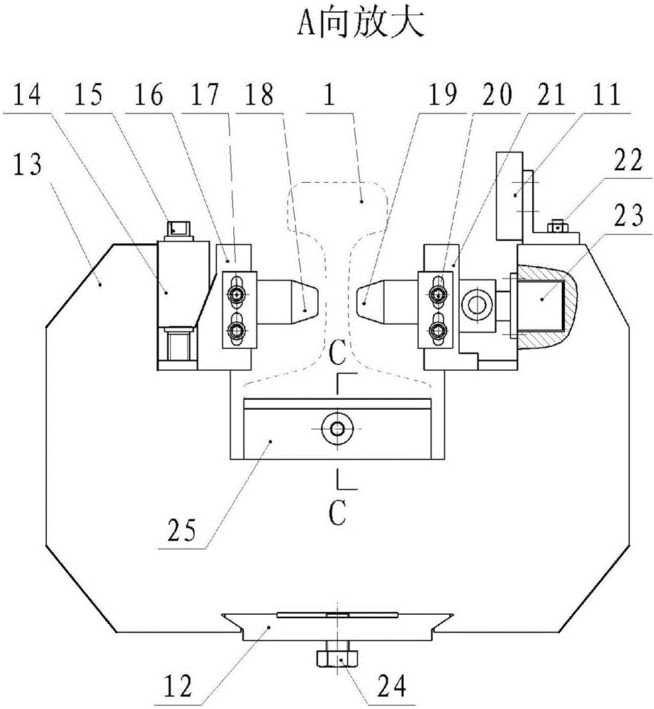 Sawing device and control method for horizontal single-slope seamless welded surface of rail