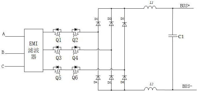 Non-isolated three-phase rectification converter and control method thereof