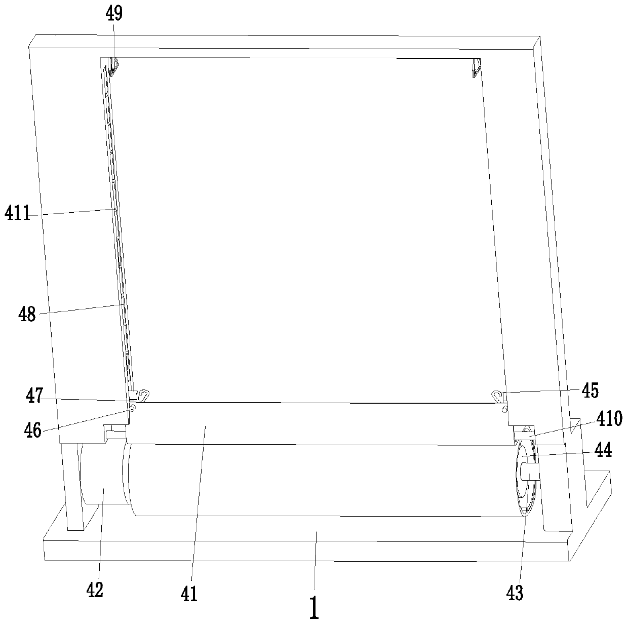 A warehouse-grid semi-trailer compartment with automatic support