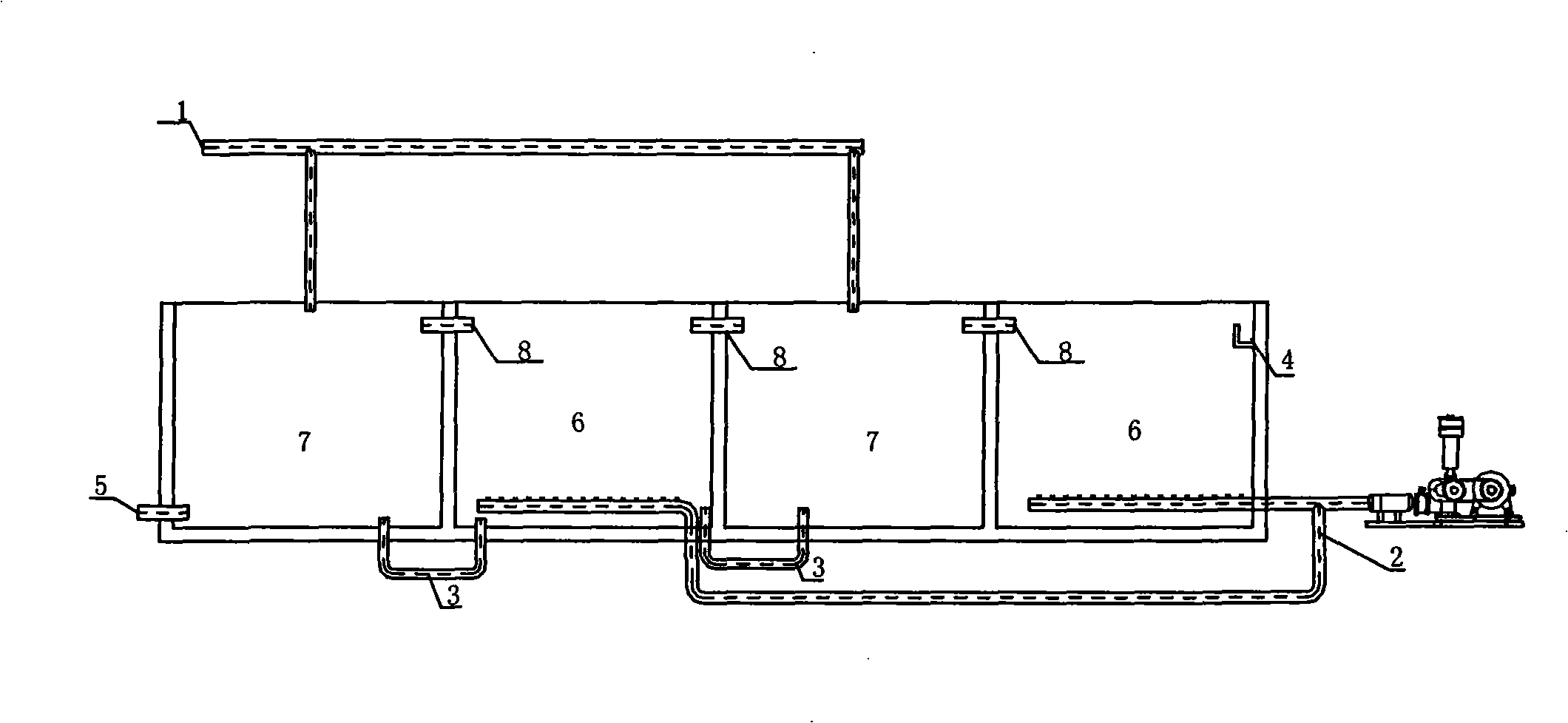 Two-stage water supply bio denitrification system and process thereof