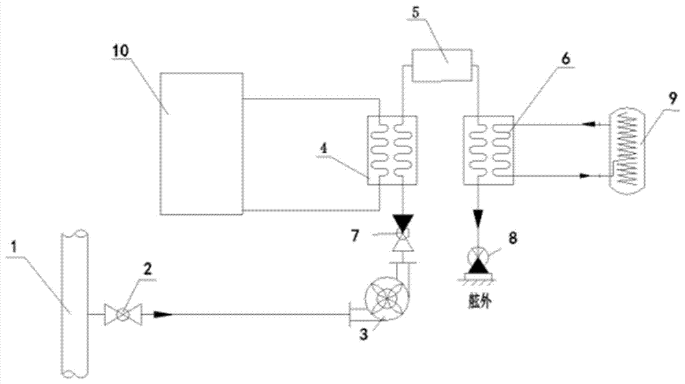 Ship LNG vaporization system supplying heat through river water