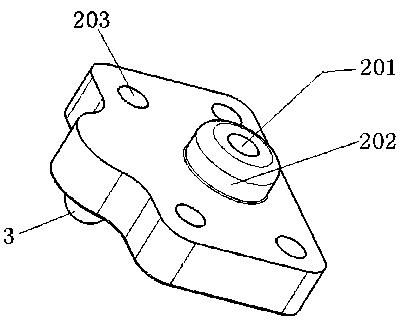 Diesel engine oil injector hold-down device
