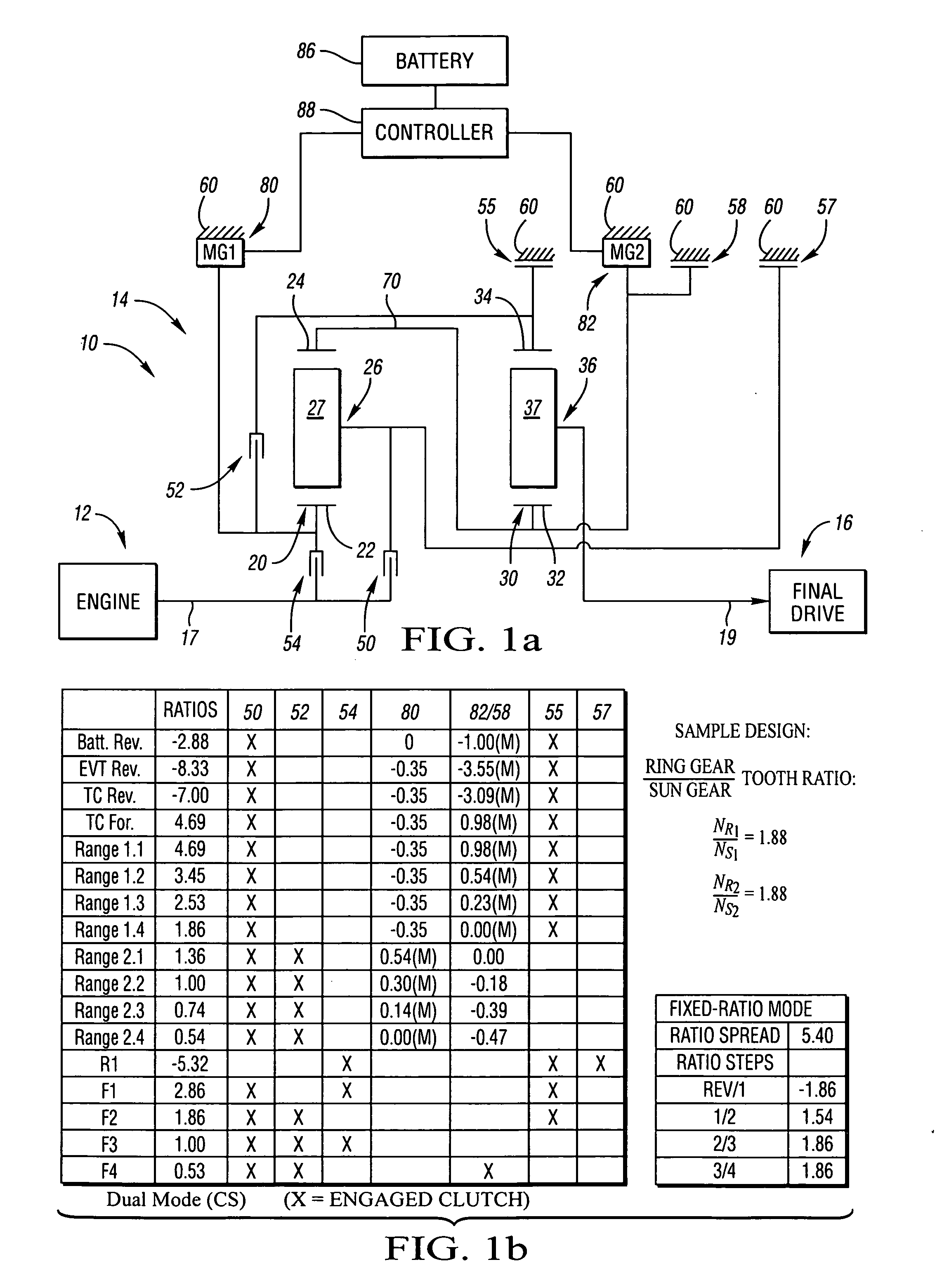 Two-planetary electrically variable transmissions with multiple fixed ratios