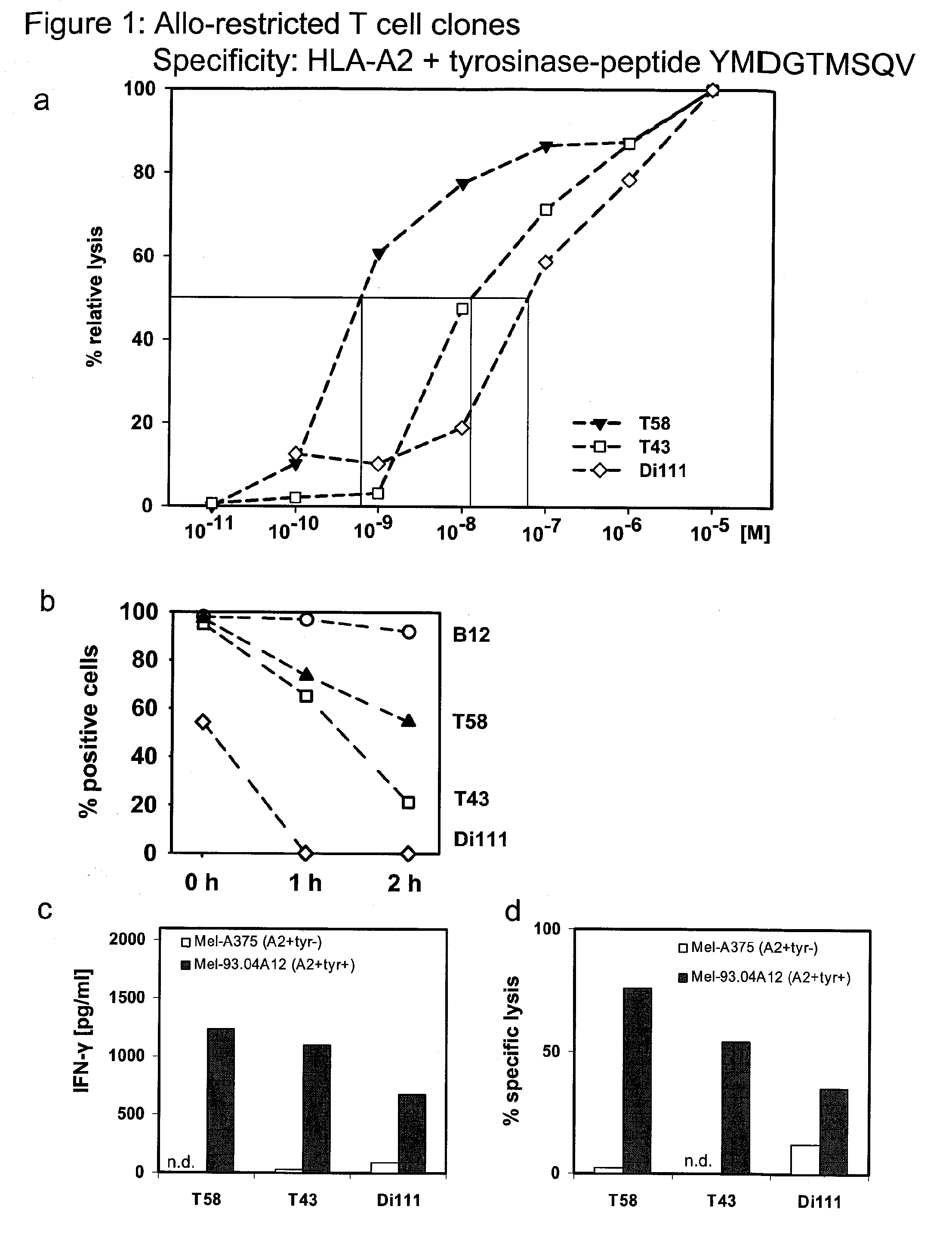 Repertoire of allo-restricted peptide-specific t cell receptor sequences and use thereof
