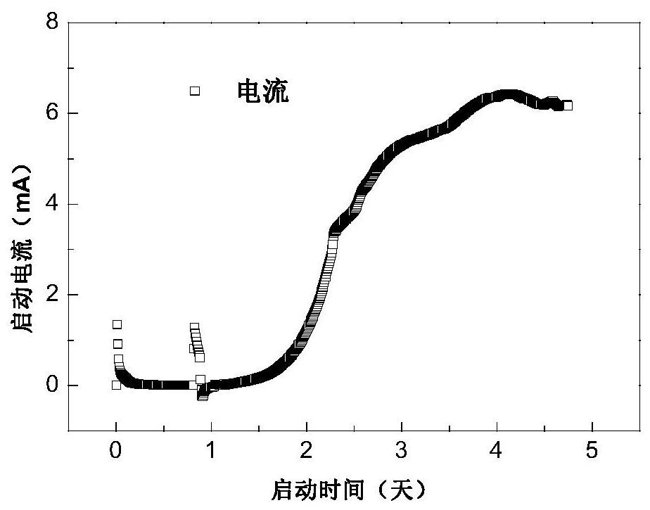 A rapid start-up method for a bioelectrochemical process for deoxygenation of oilfield wastewater