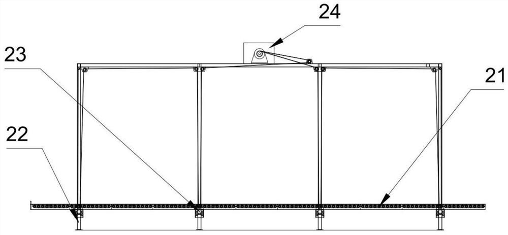 Automatic warehouse-in and warehouse-out mechanism of calandria type quick-freezing warehouse and logistics conveying system applying same