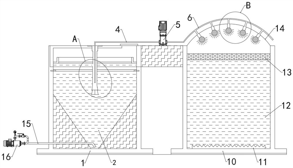 Aeration tank foam eliminating device applied to sewage treatment system