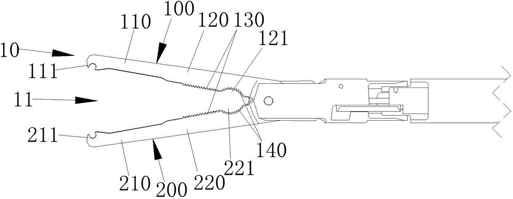 Clamping tongs with ligation clip opening function