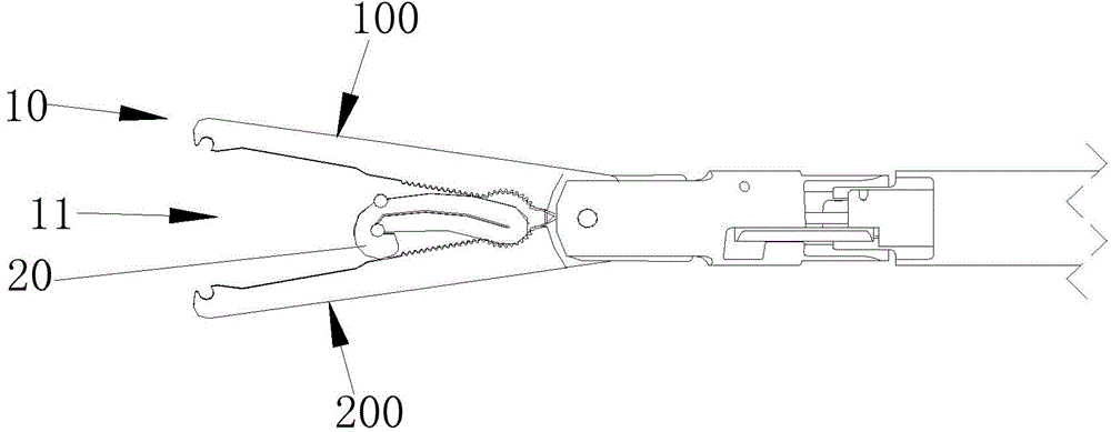 Clamping tongs with ligation clip opening function