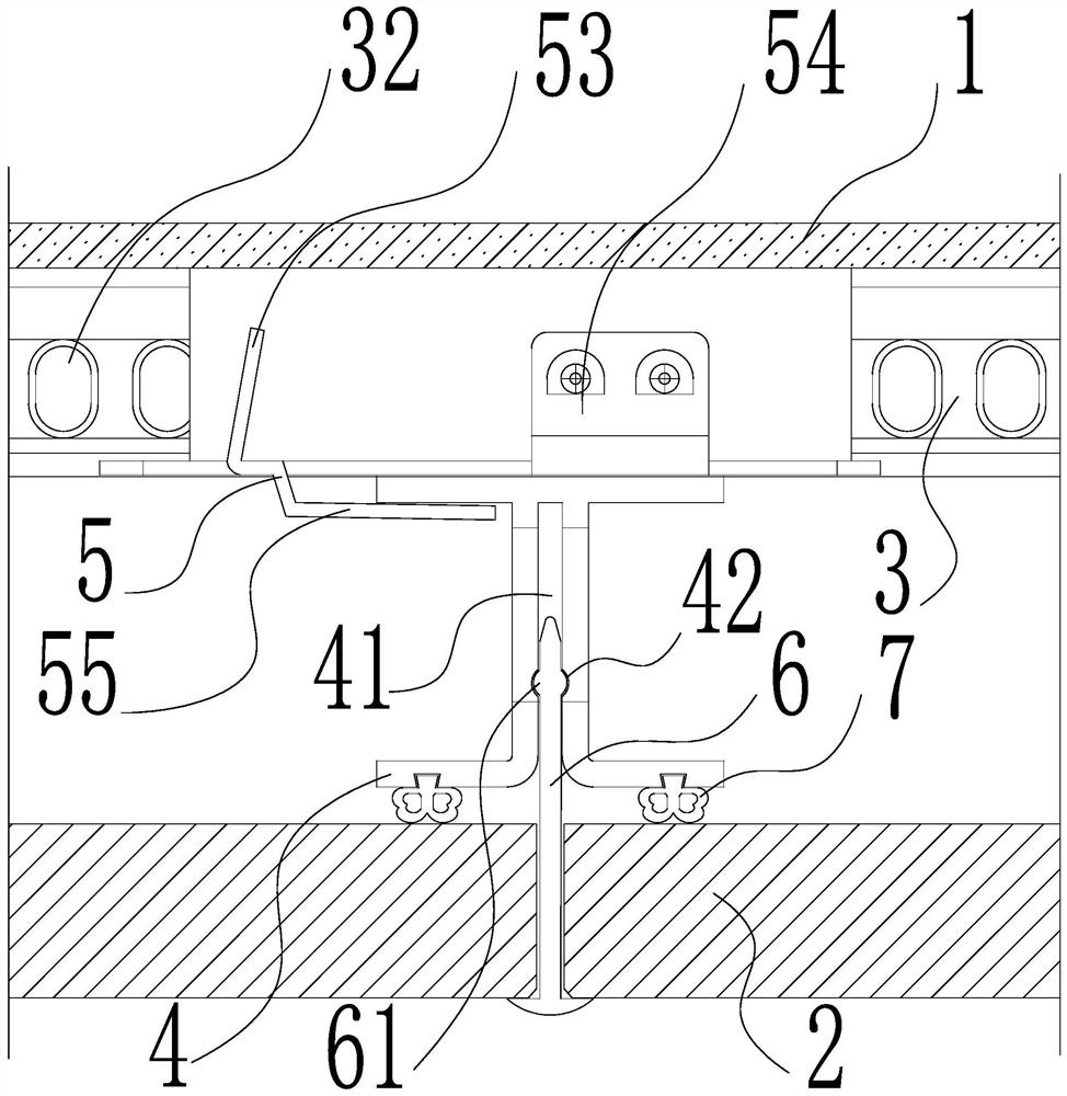 Installation structure and installation method of a wall panel