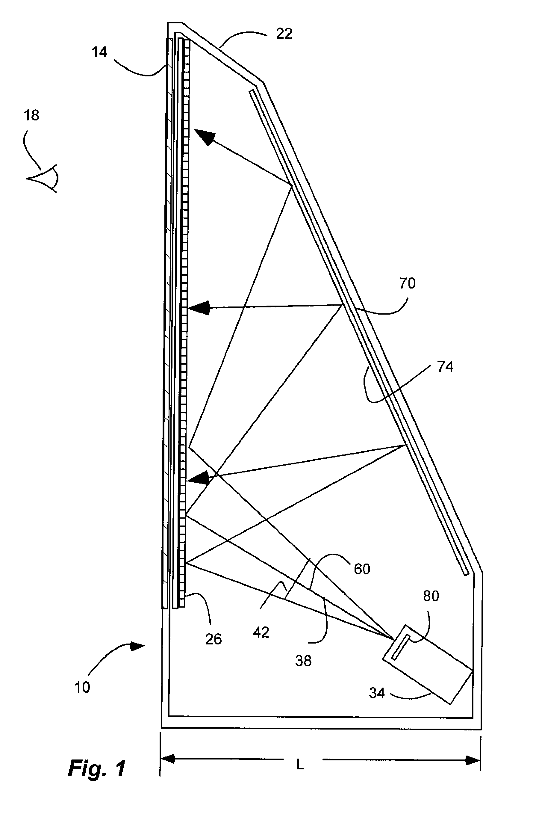 Projection Device with a Folded Optical Path and Wire-Grid Polarizer