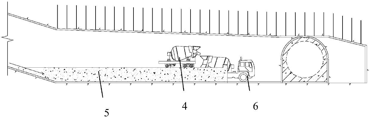 Large-slope inclined well concrete transportation method