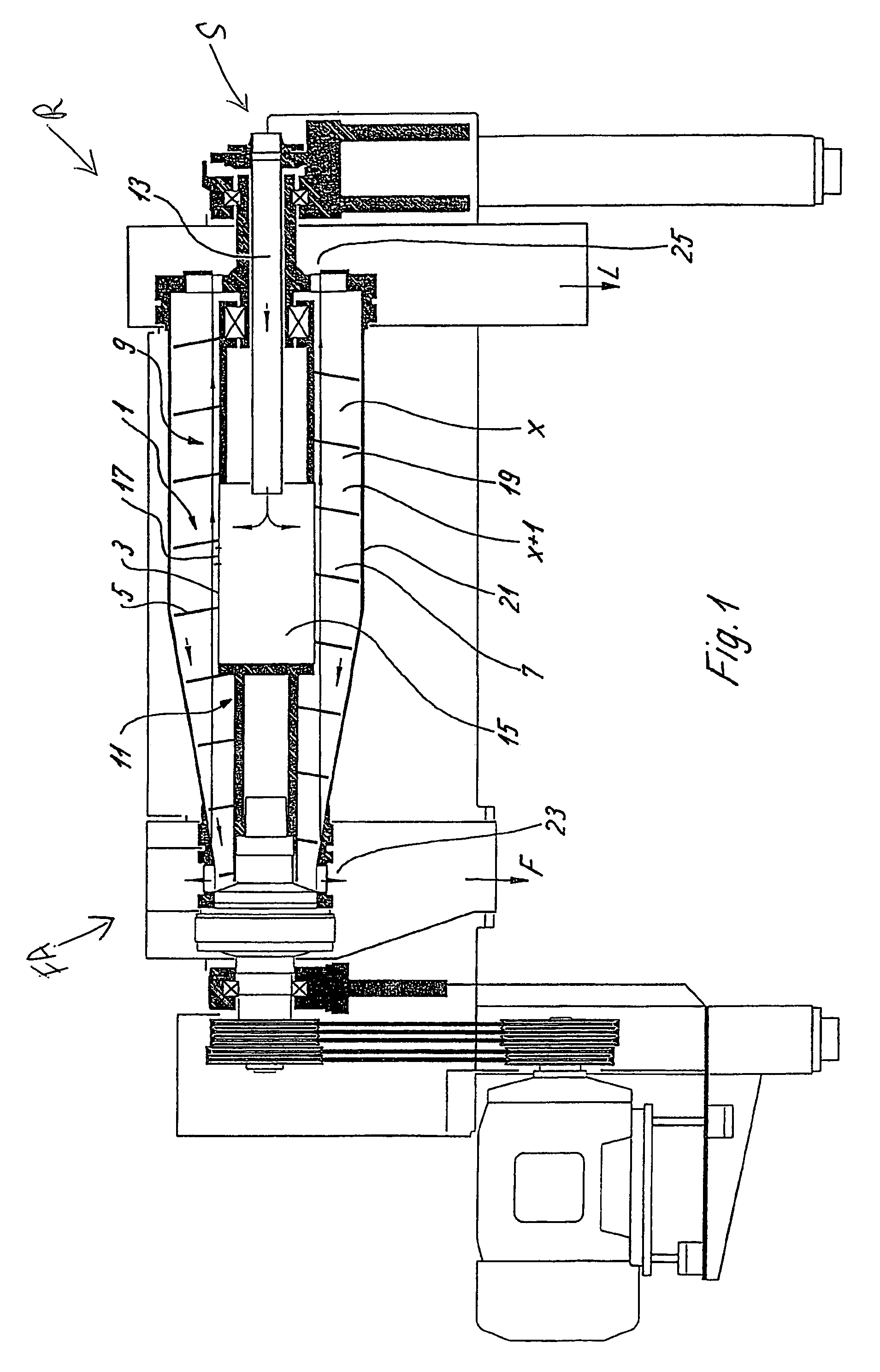 Solid bowl screw centrifuge comprising a distributor