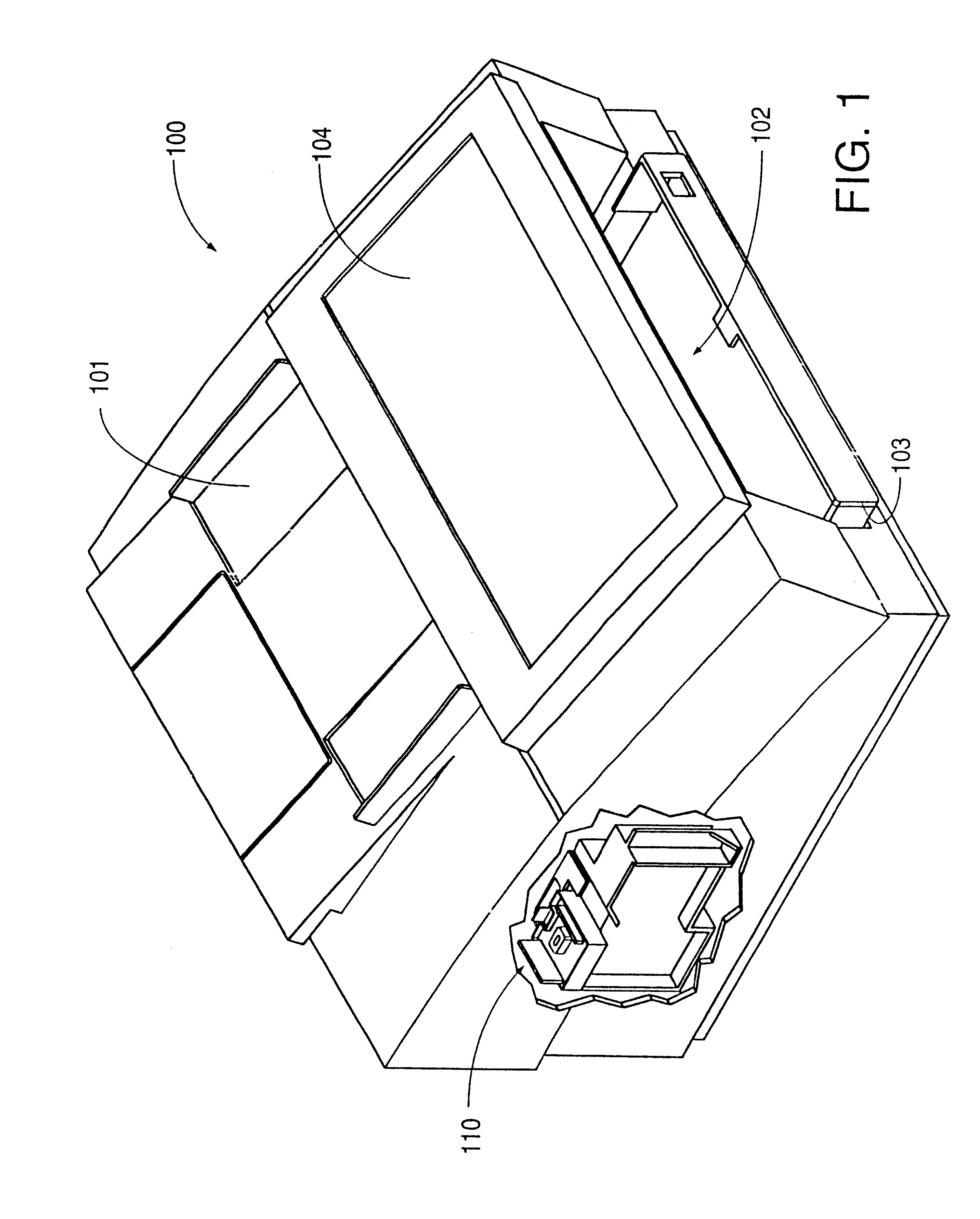 Positioning of service station sled using motor-driven cam