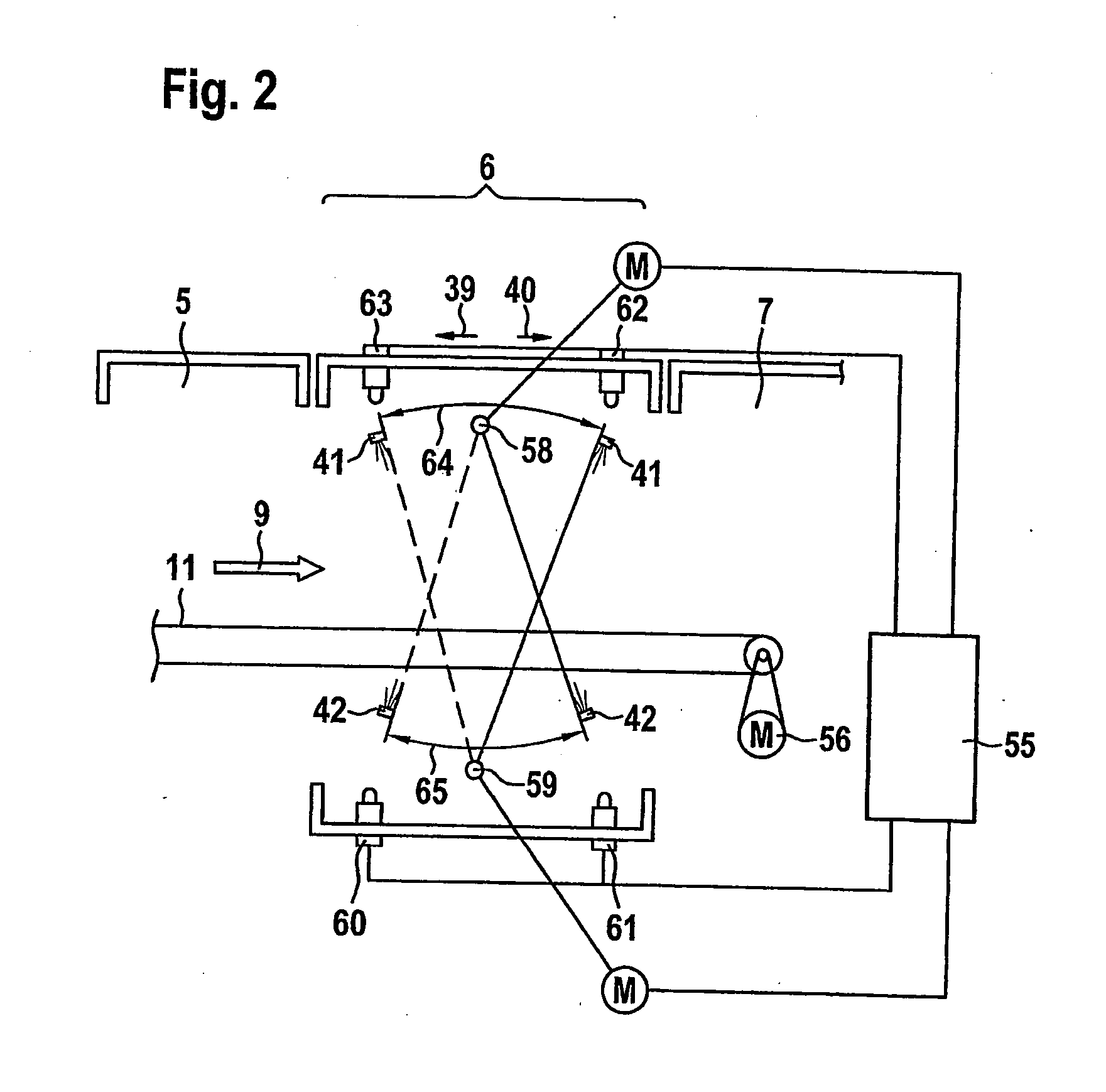 Device for operating a conveying dishwashing machine