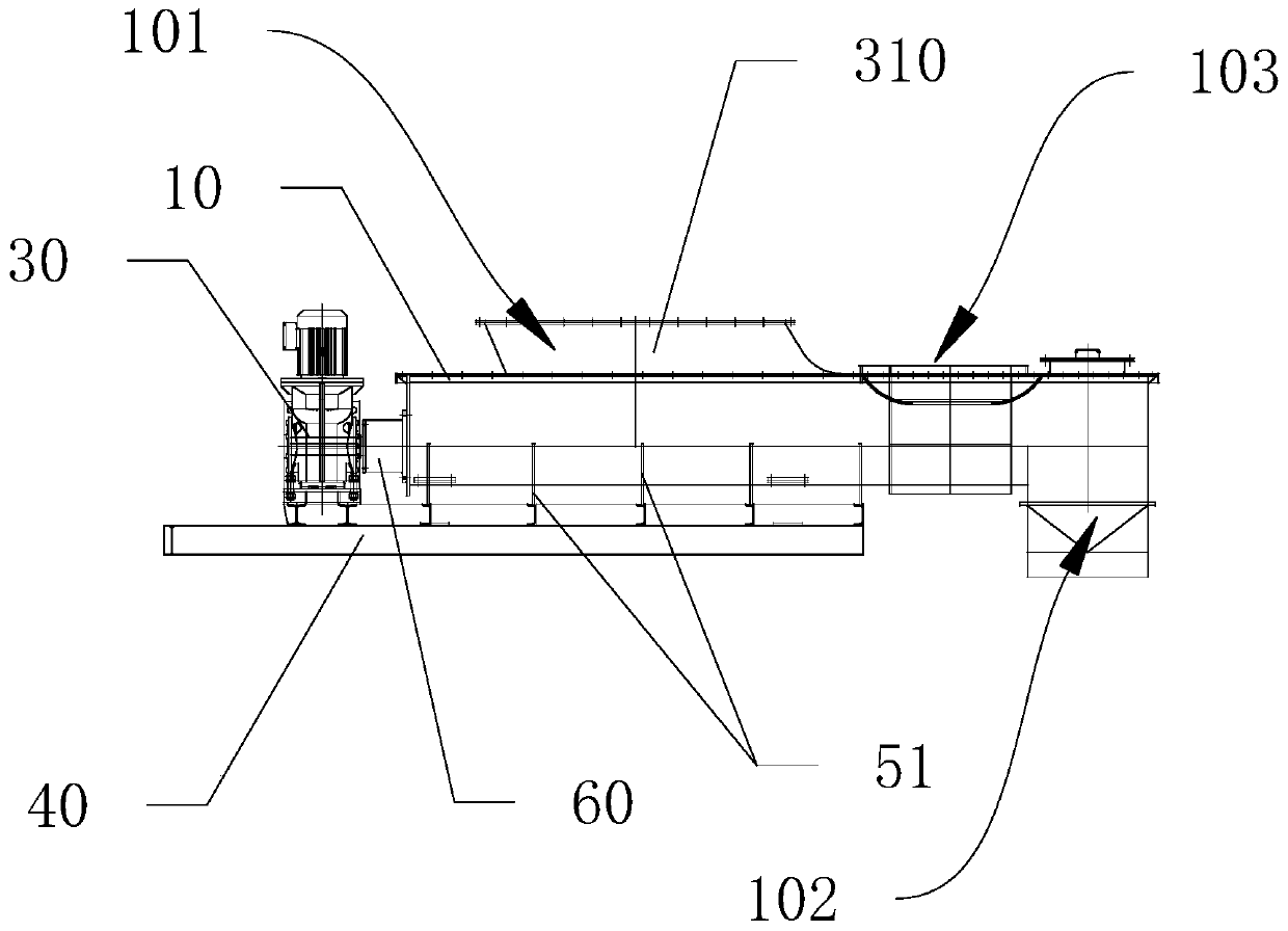 Splitting decomposition gasification furnace shaftless spiral wind-locking feeding device and feeding method thereof