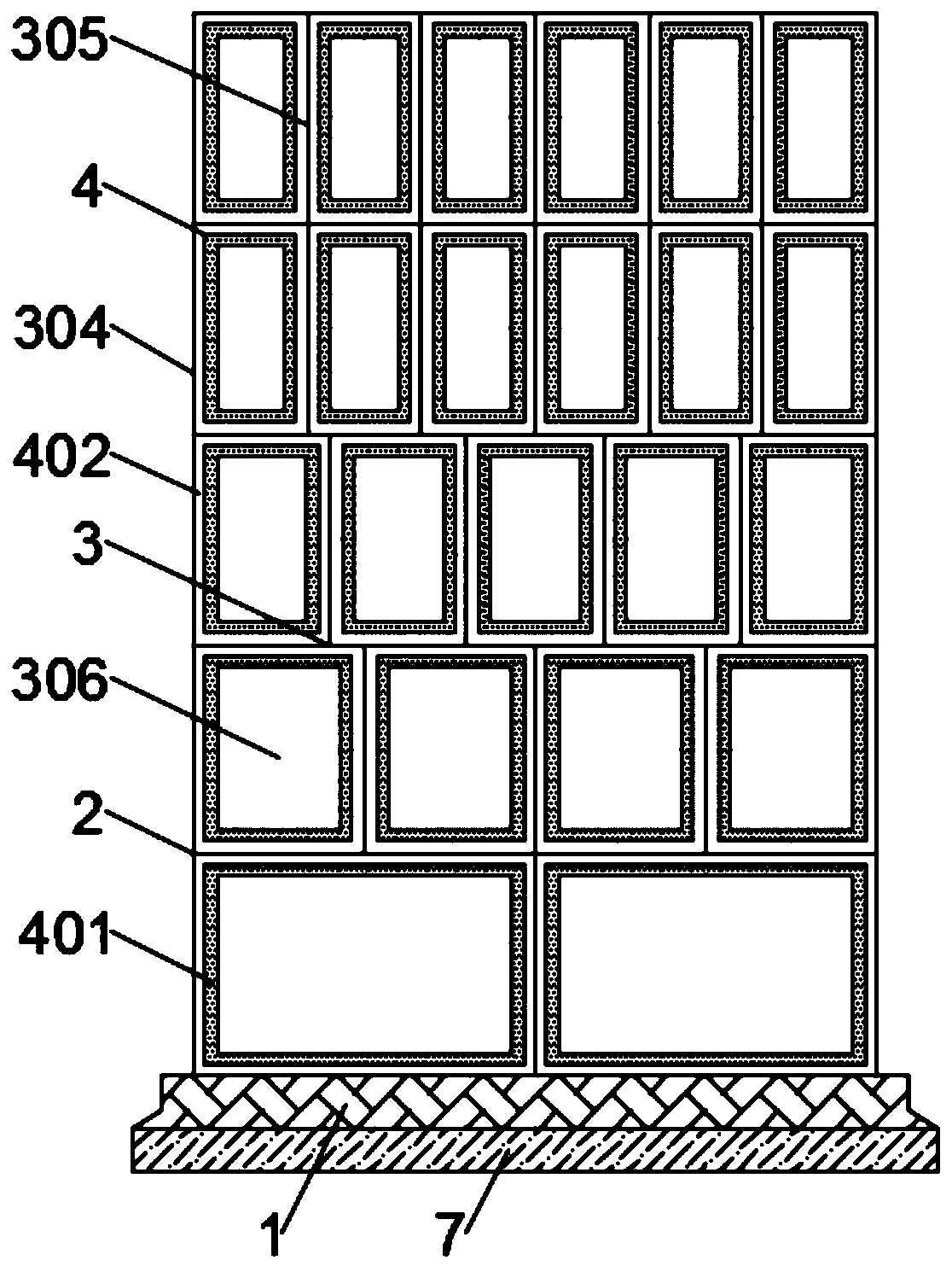 Classified warehousing frame for intelligent warehousing equipment and classified warehousing method