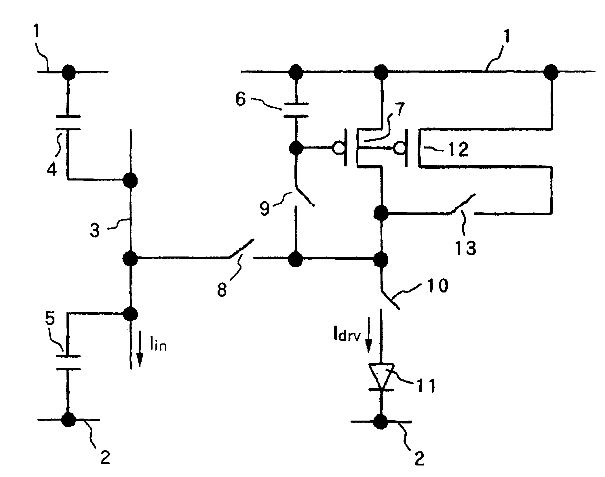 Circuit for and method of driving current-driven device