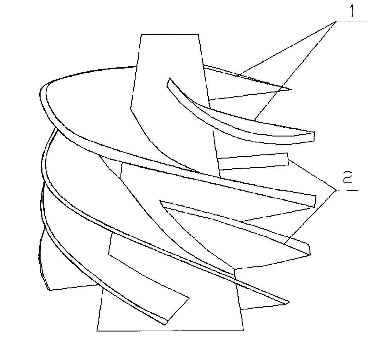 Pitch-varying design method of inducer with long and short blades