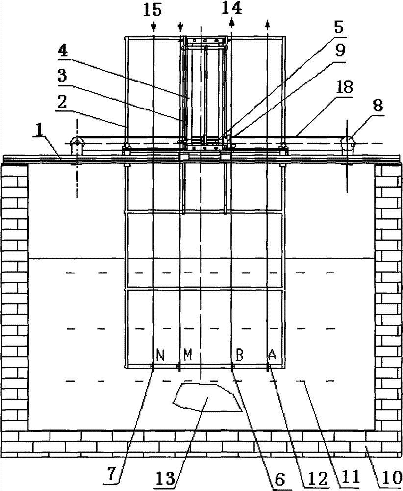 Double-frequency induced polarization method water tank physical simulation experiment device