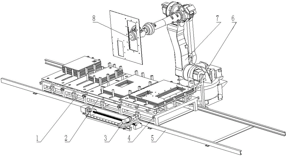 Feeding device for boards of various specifications