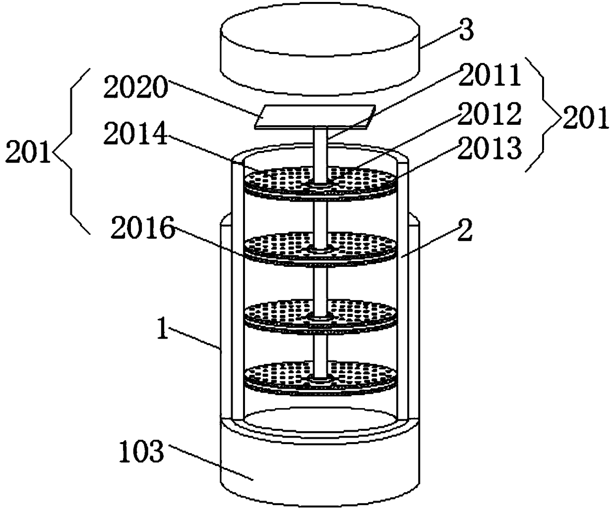 Fragment separation type tea barrel with tiered storage function