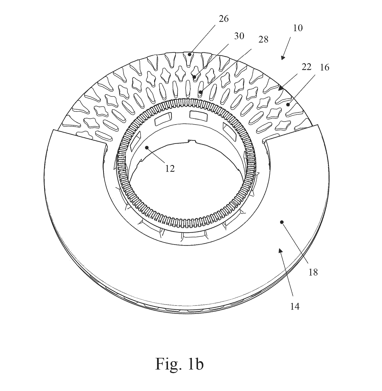 Braking band of a disc for a ventilated-type disc brake