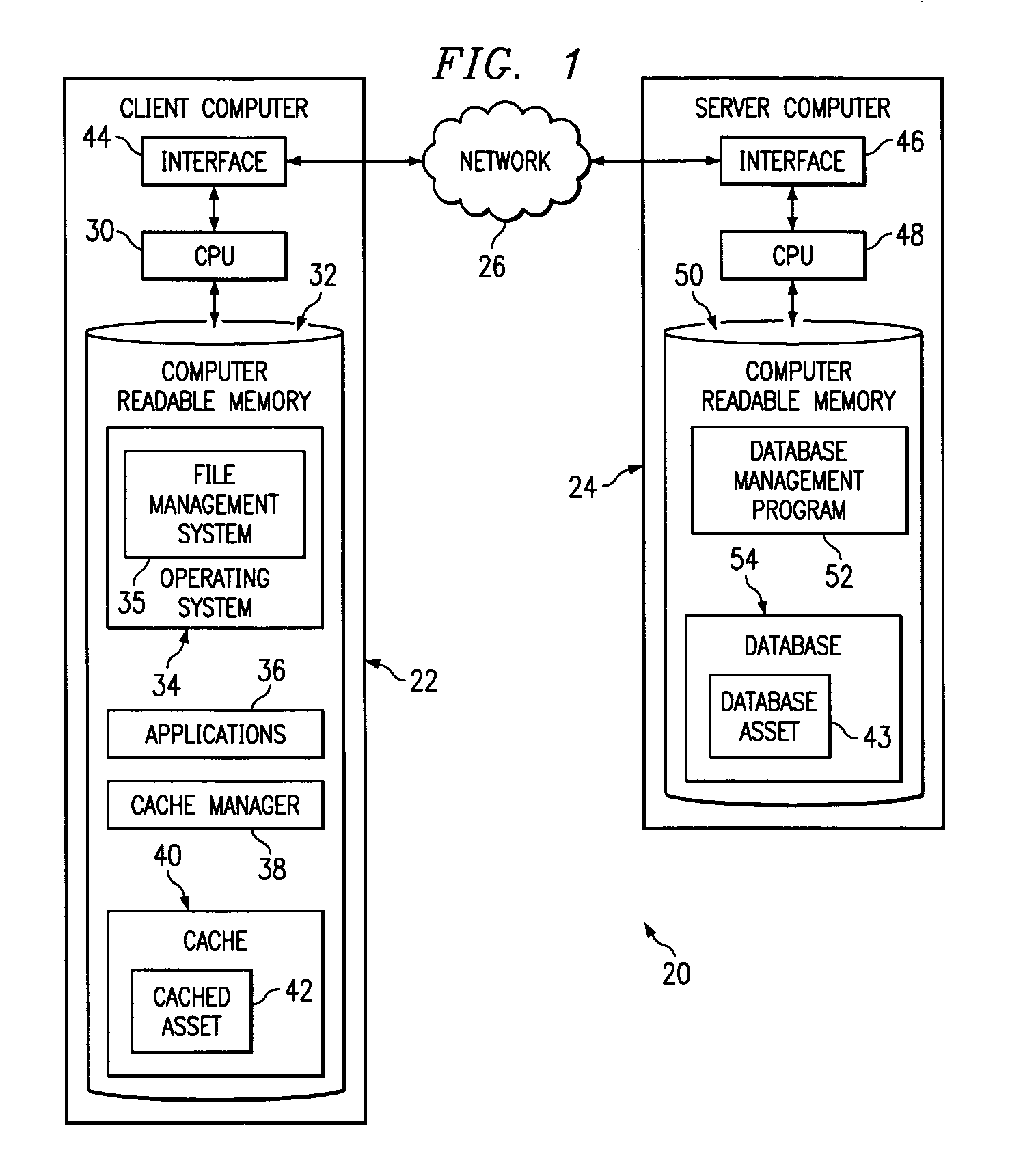 System and method for the synchronization of a file in a cache