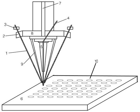 High-throughput preparation method of high-temperature titanium alloy material based on laser in-situ metallurgy