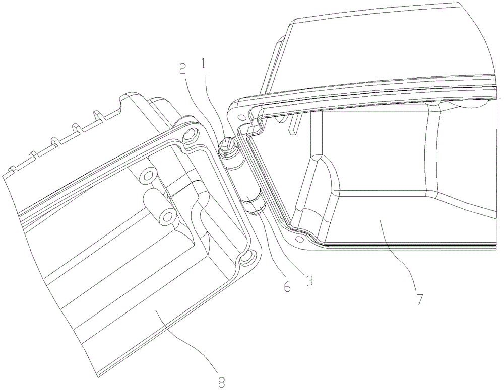 Luminaire housing and variable gap hinge