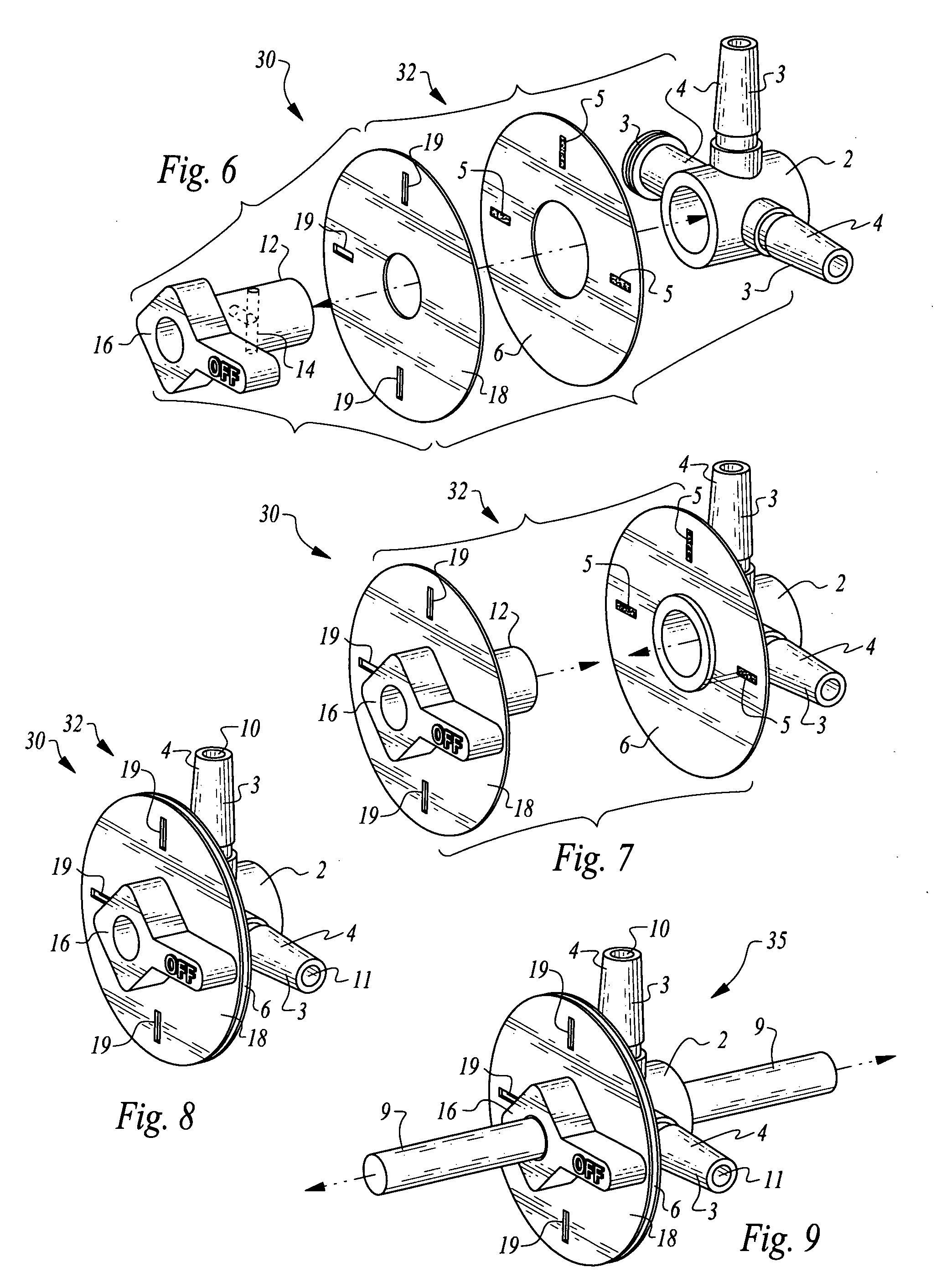 Multi-port stopcock valve and flow designating system