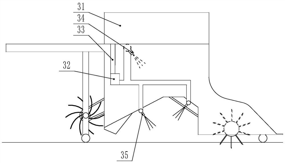 Elastic tooth type decomposition agent spraying device for straw returning