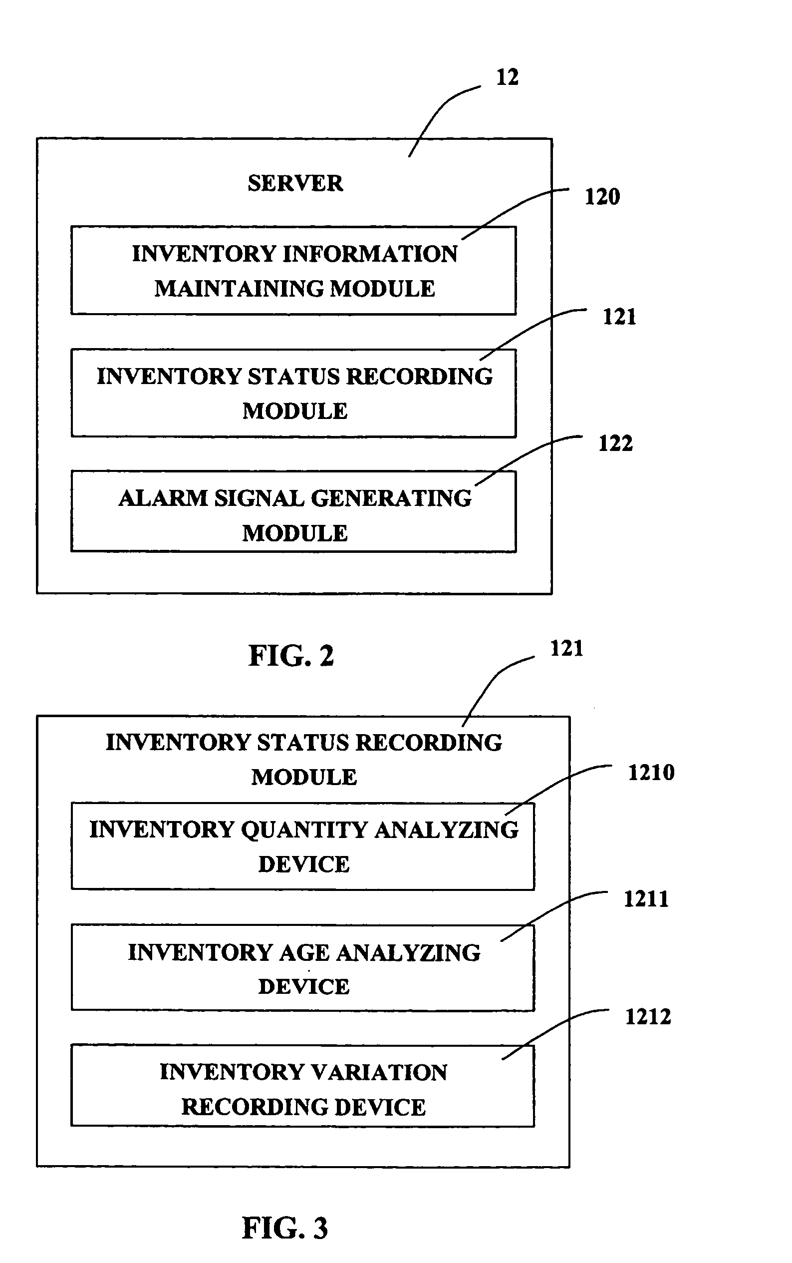 Inventory management system and method including real-time alarms