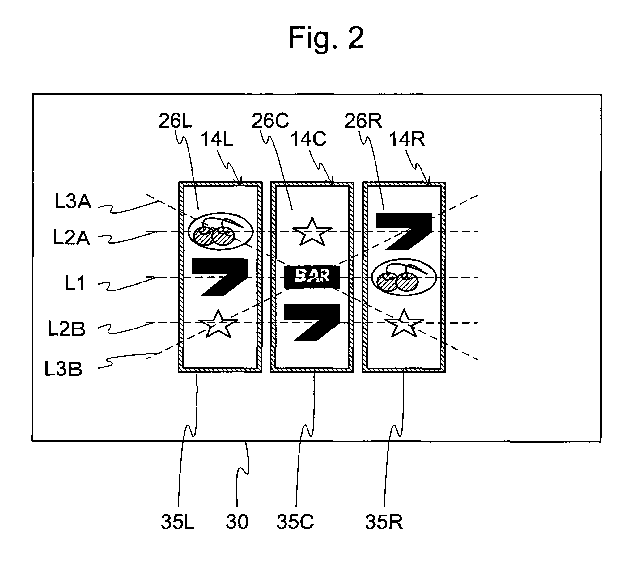 Gaming machine and display device therefor