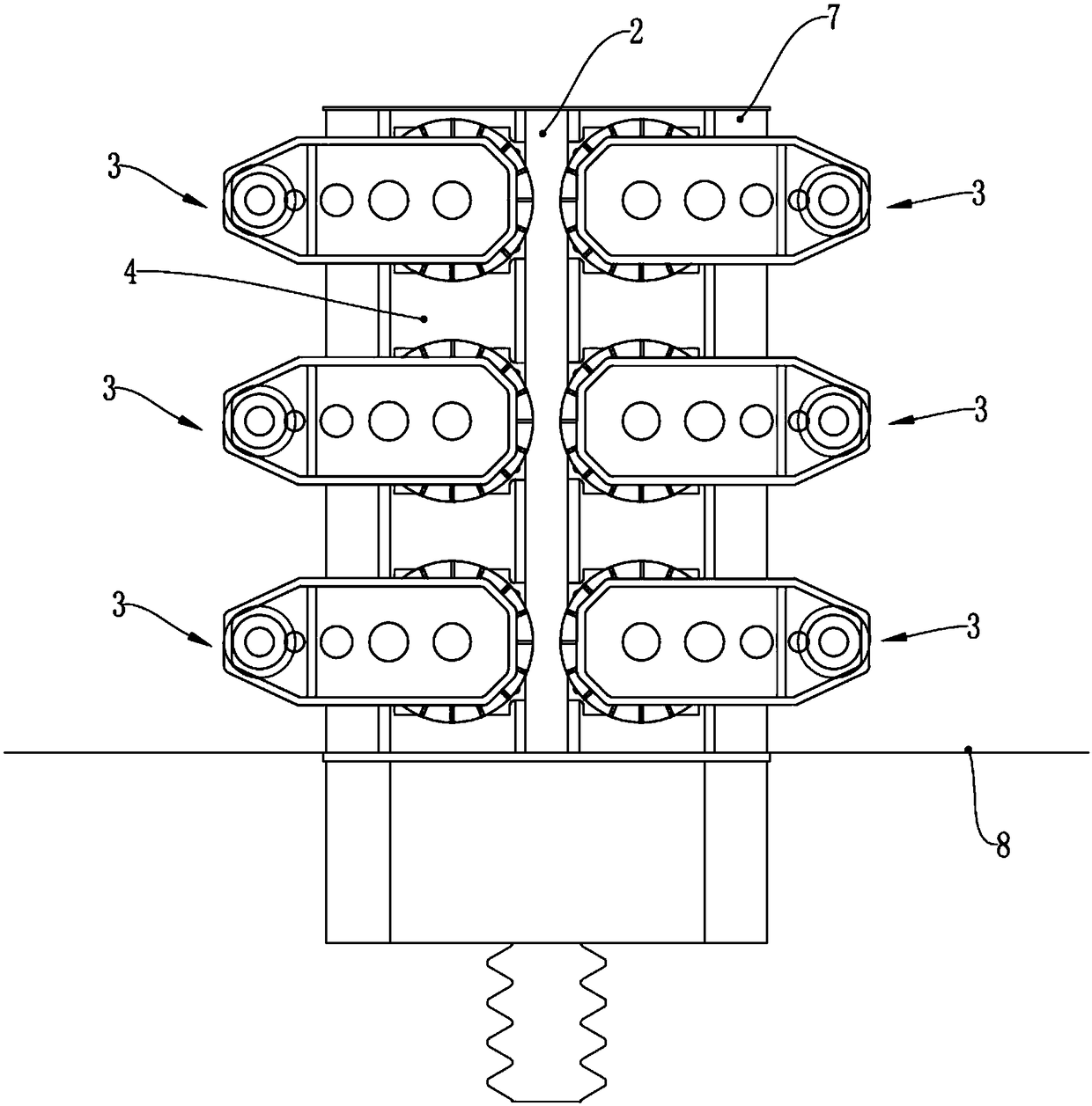 Gear-rack bolt lifting system and lifting method thereof