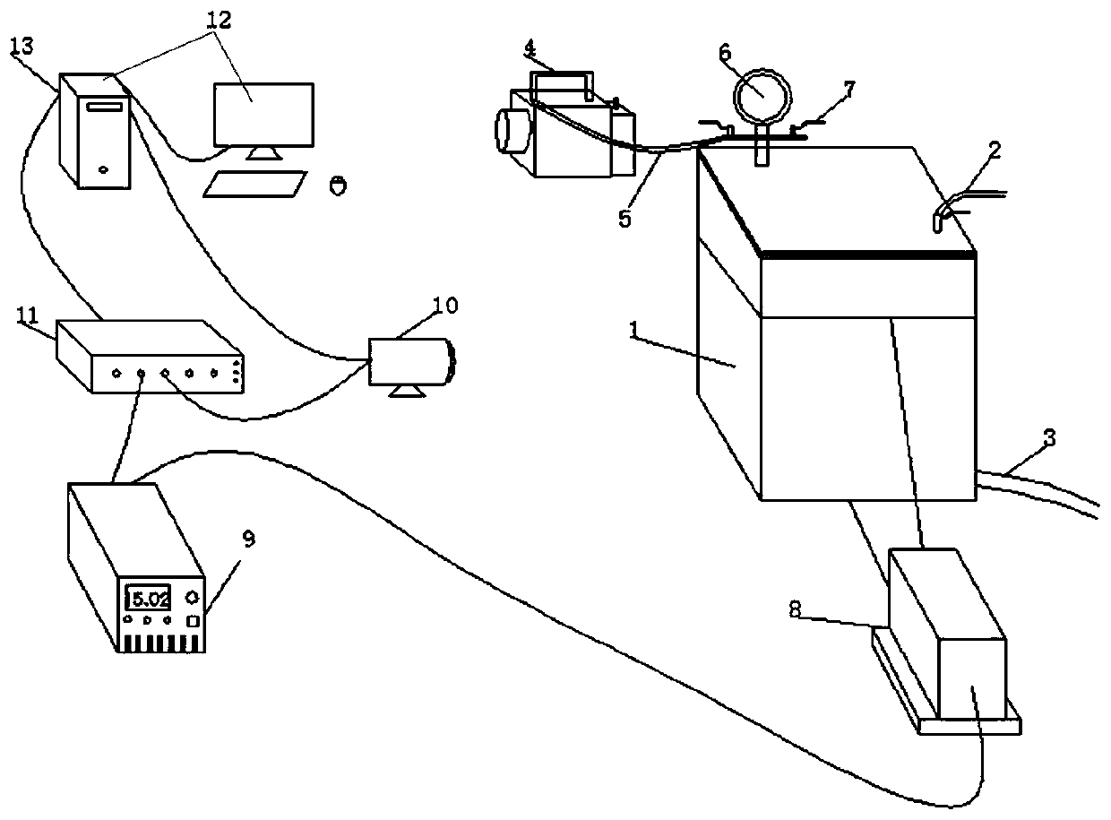 Observation device and method for natural distribution of gas nuclei in water body under low pressure environment