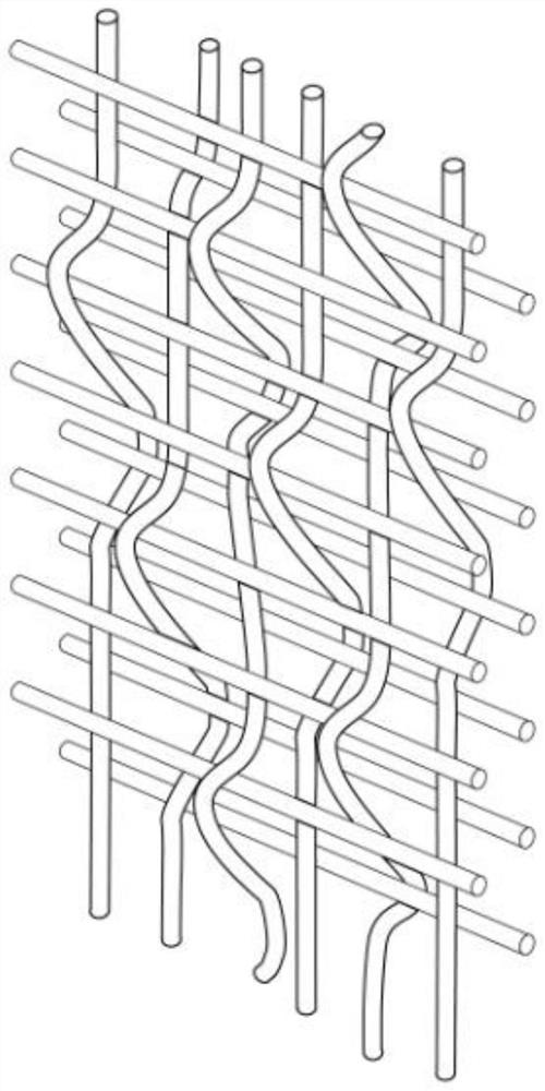 Three-dimensional weaving method of lining cloth