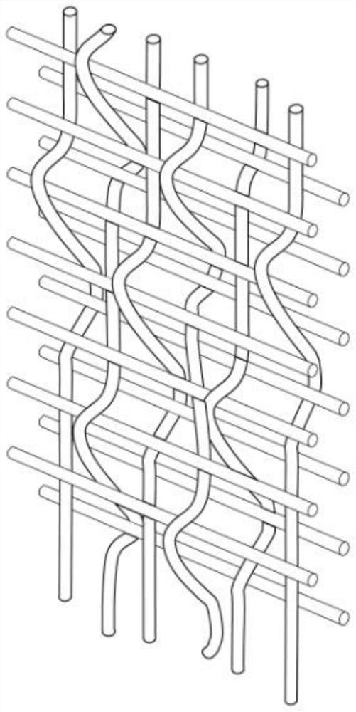 Three-dimensional weaving method of lining cloth