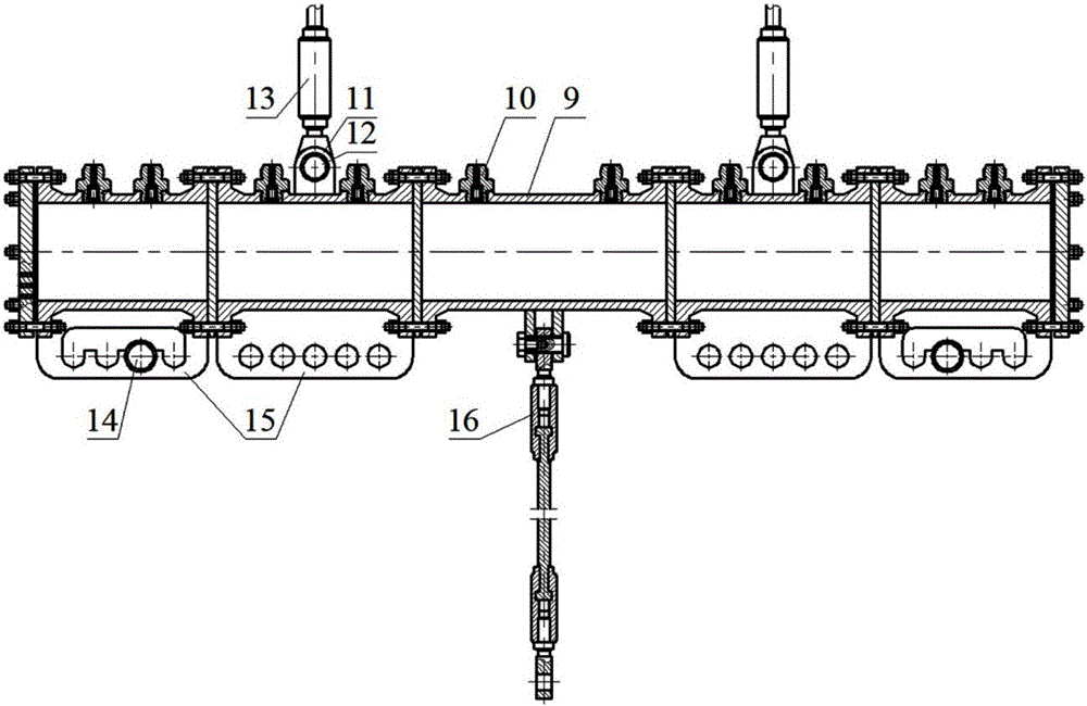 Guide type air cylinder balance submarine pipeline access device and method