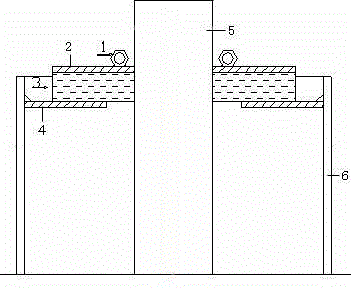 Fixing of t-shaped anchor bolts and sleeve sealing method
