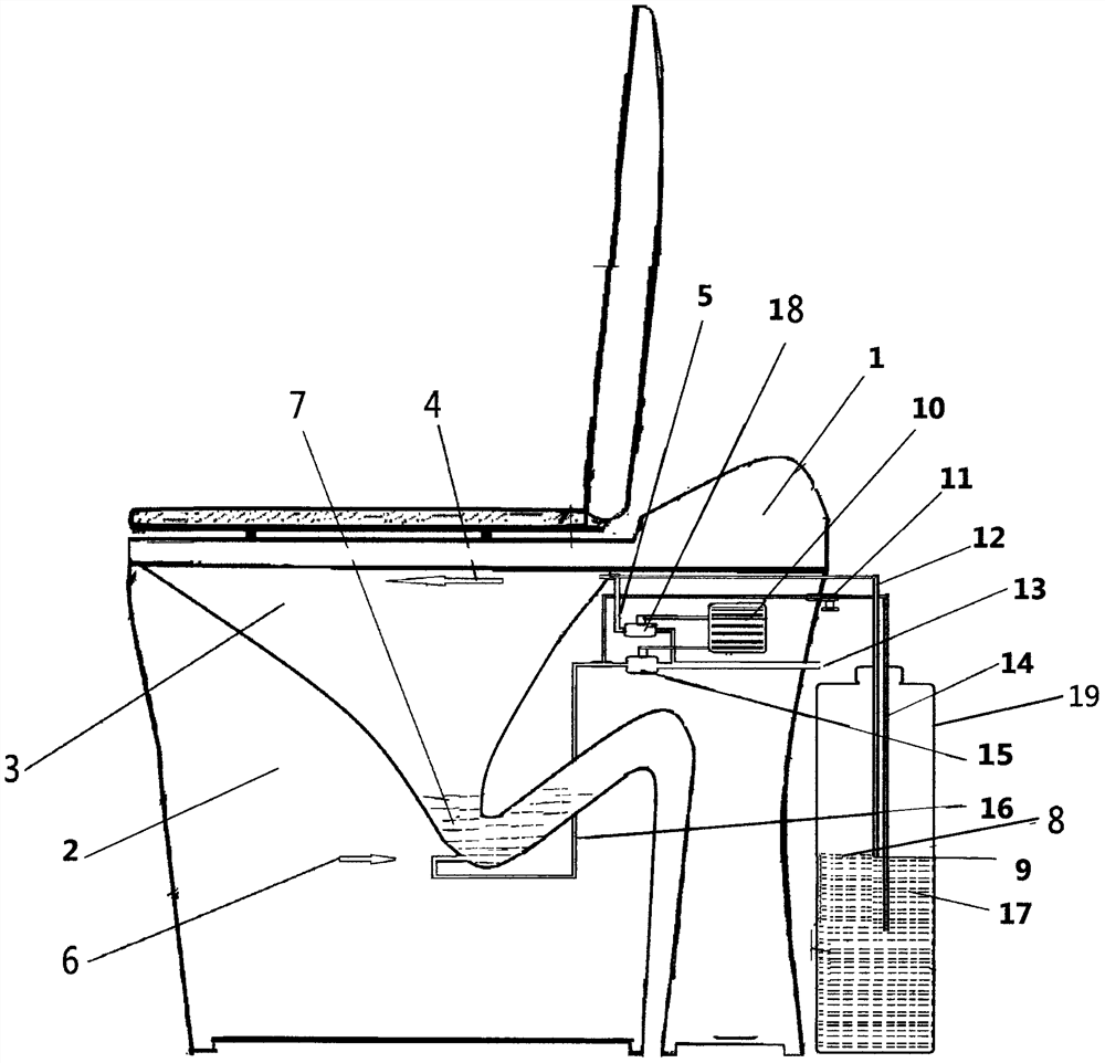 Use method of toilet cleaner for water-tank-free toilet